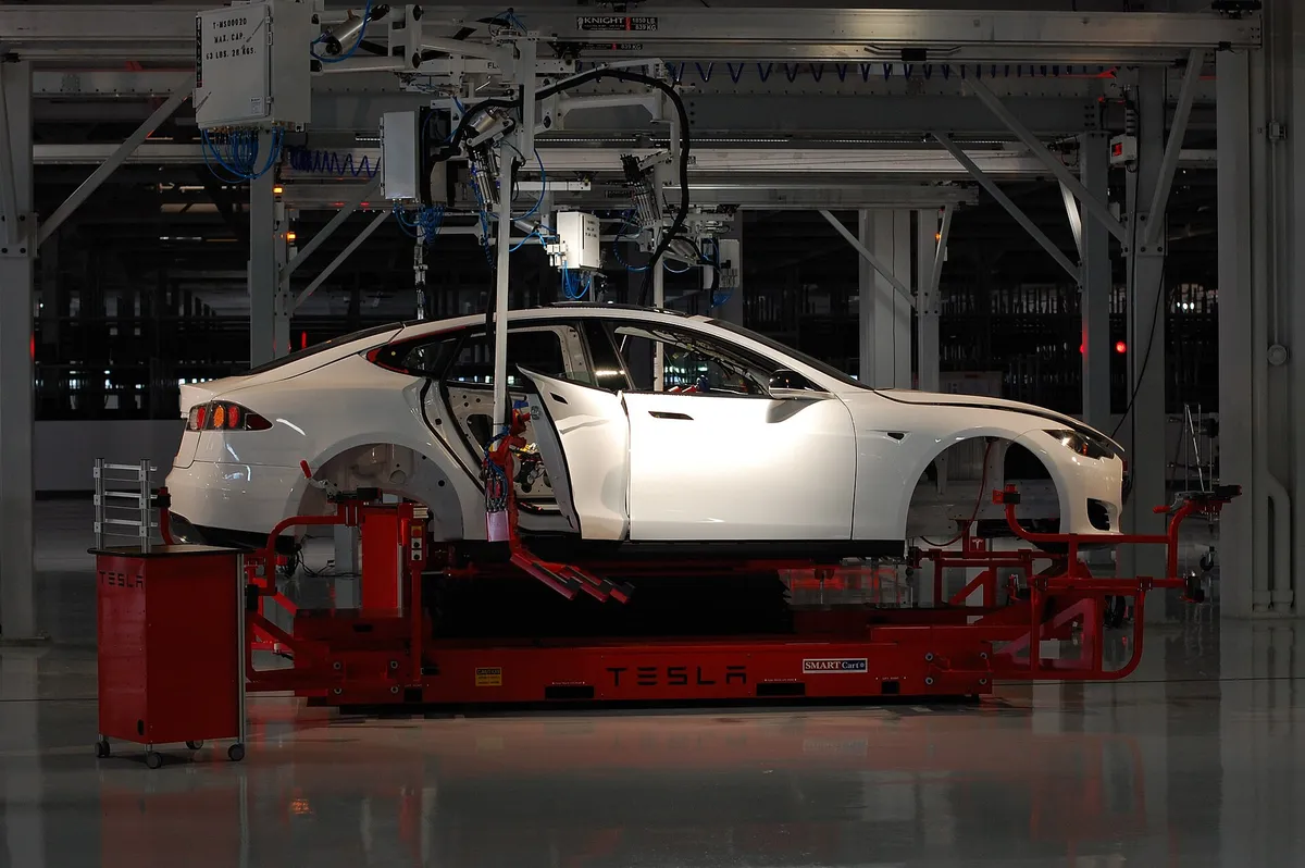 A Tesla store and delivery site