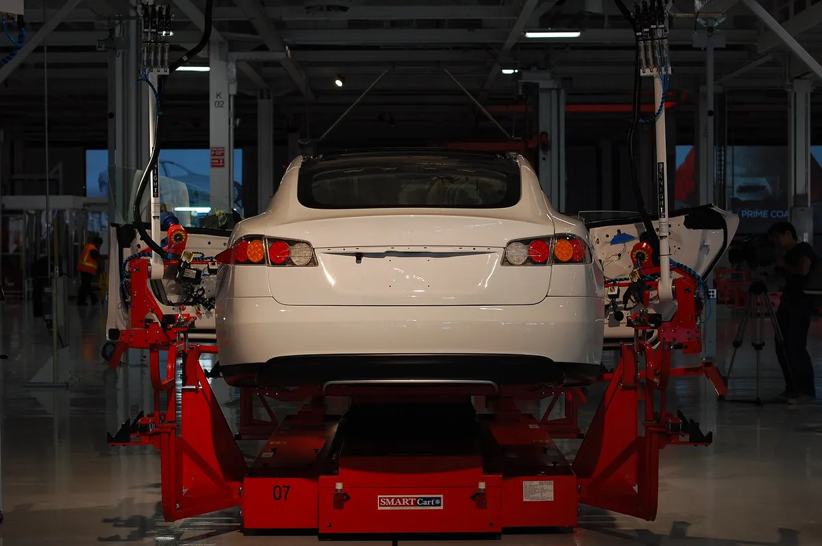 A Tesla store and delivery site