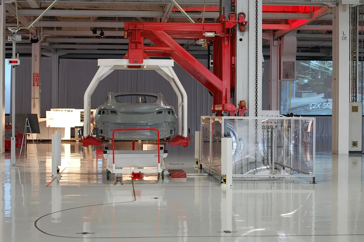 A Tesla store and delivery site